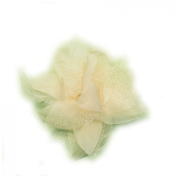 Аппликация пришивная, Цветы искуственные, цвет молочный